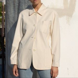 Vintage Cream Raw Silk Chore Jacket
